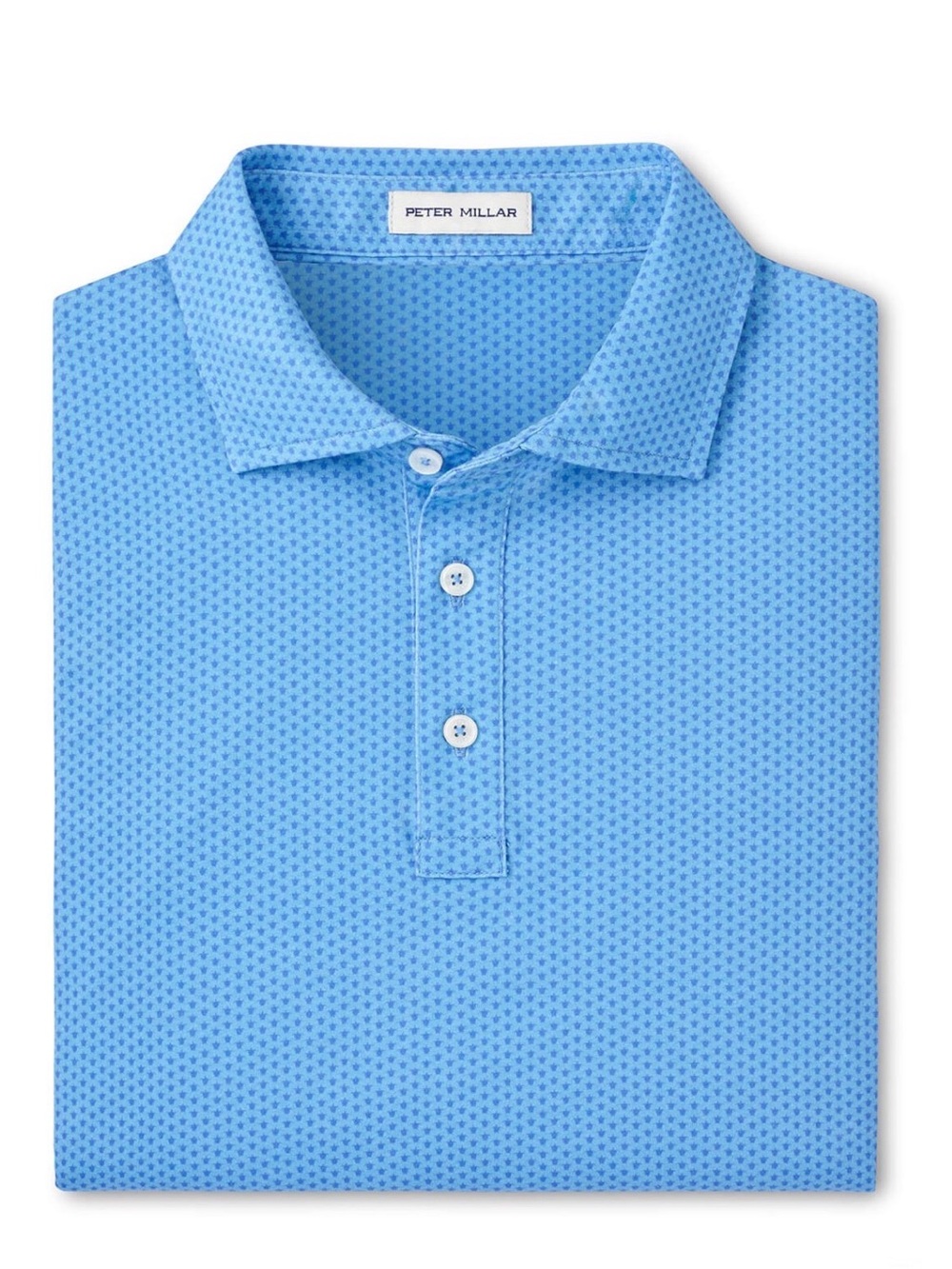 Peter Millar Crown Comfort Seaport Blue Turtle Print Polo Shirt Size Large